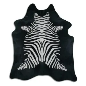 Zebra Print Cowhide Rug C01050