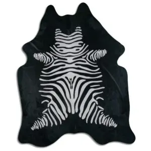 Zebra Print Cowhide Rug C01051