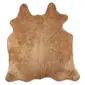 Cowhide Rug C01056 a (2) Natural cowhide rug in exotic beige with speckled brown markings and an irregular organic shape.