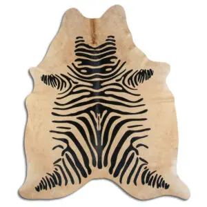 Zebra Print Cowhide Rug C01065