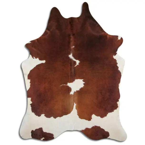 Cowhide Rug Brown and White C01076