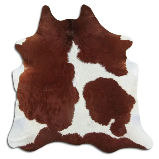 Cowhide Rug Brown and White C01115