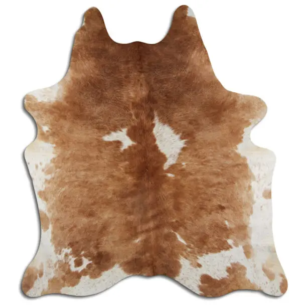 Cowhide Rug Brown and White C01118