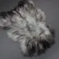 Natural Grey Icelandic Sheepskin Rug ING390 (6) Long-haired Icelandic sheepskin rug with natural grey, white and black mottled wool. detail view