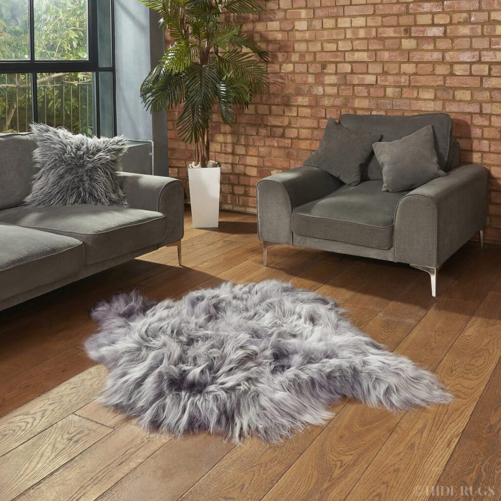 Icelandic Sheepskin Rug 2 Skin Grey Hide Rugs