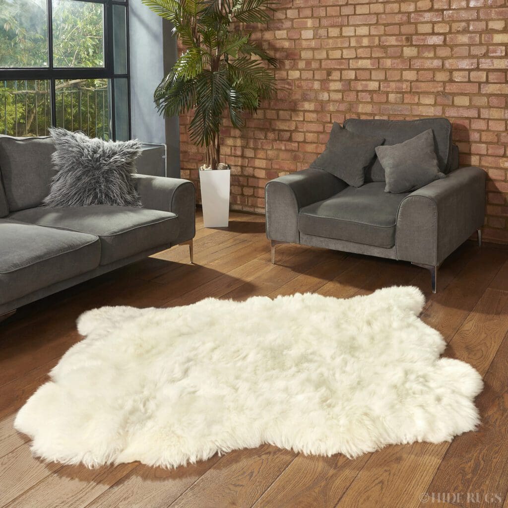 Sheepskin Rug Double Grey Hide Rugs