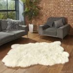 Large British Sheepskin Rug Natural Ivory 10 Skin - Hide Rugs