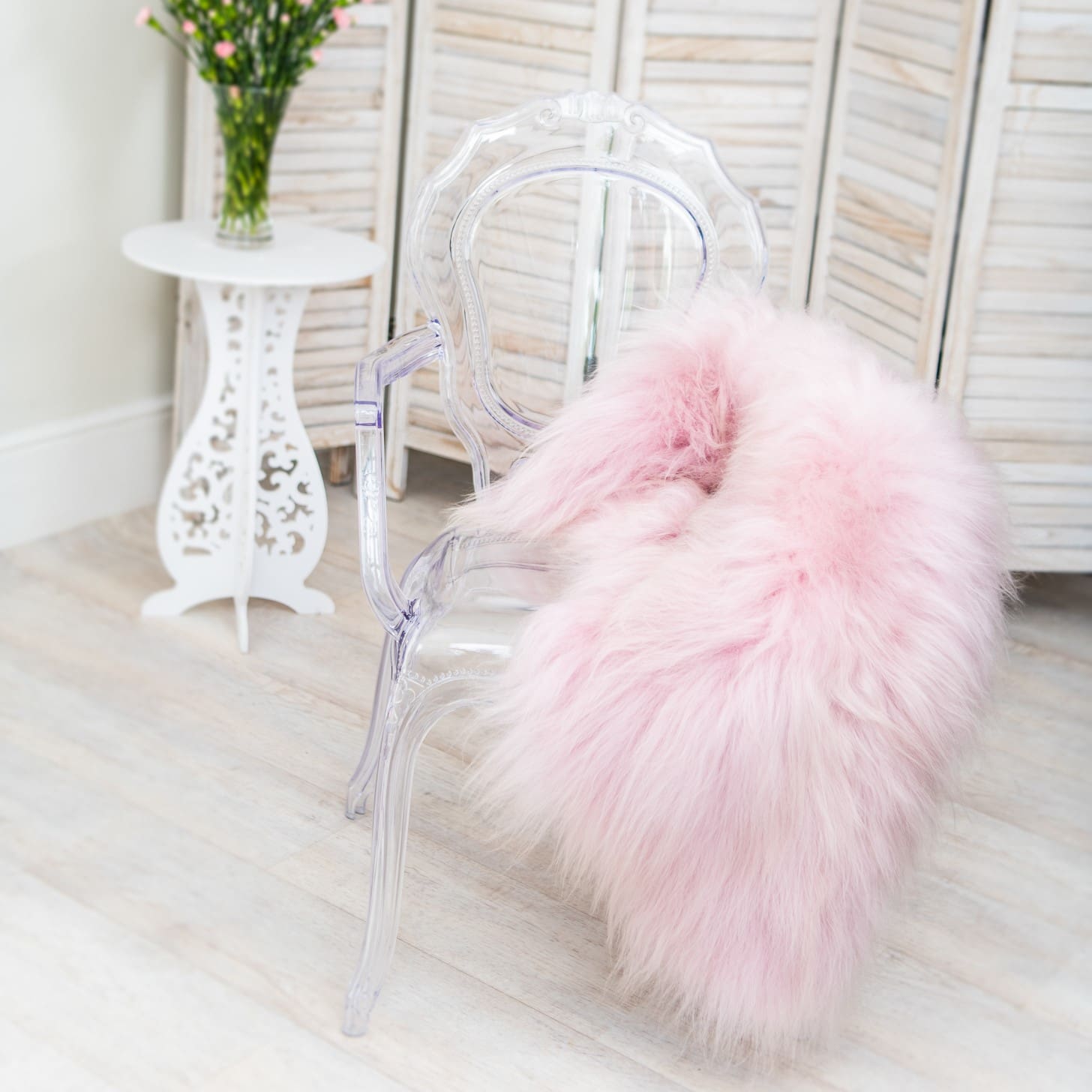 Cute Pink Sheepskin Throw, Premium Rug, Decorating Skin, Extremely Pleasent and Soft, Lammfell, Schaffell, Natürliche Qualitä, offers