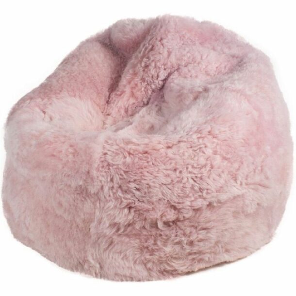 Icelandic-Shorn Sheepskin Bean Bag Pale Pink