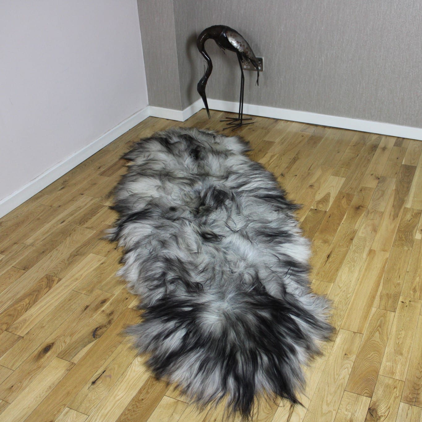 Icelandic Sheepskin Rug Double Natural Grey INGD60 Hide Rugs