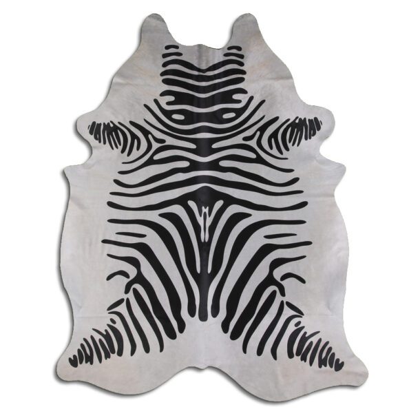 Zebra Print Cowhide Rug C00226