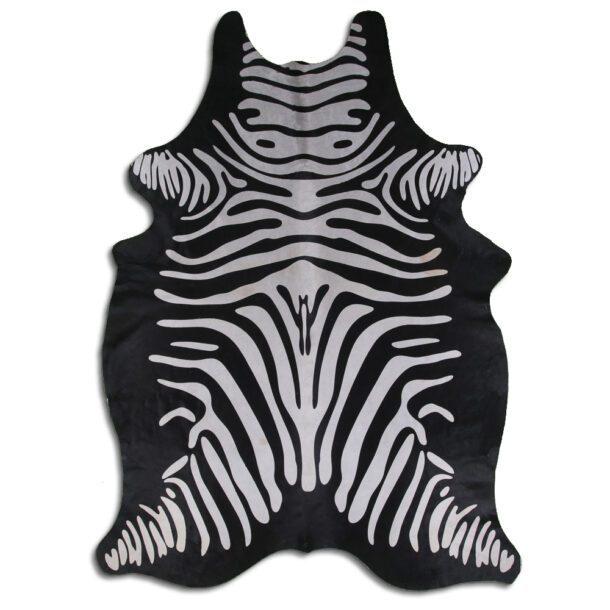 Zebra Print Cowhide Rug C00230