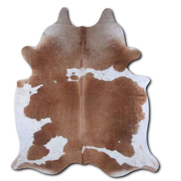 Cowhide Rug Brown and White C00438