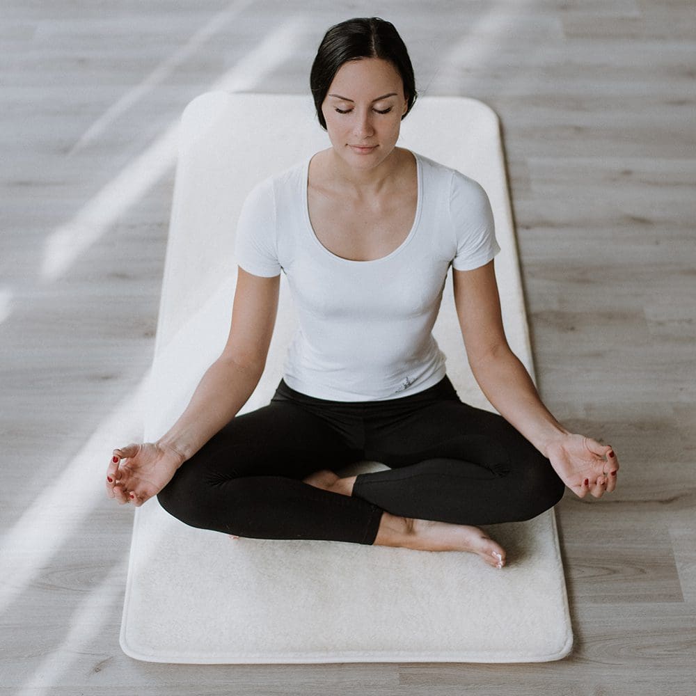 Sheepskin yoga mat